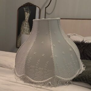 Anthropologie White Floral Lampshade